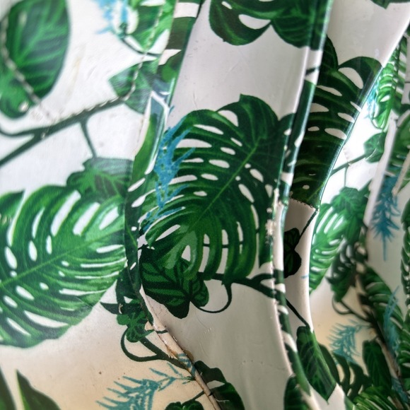 Aldo Stella Printed Patent Tropical Leaves Stiletto 4.5 In Peep Toe Heels 9 - Picture 6 of 12